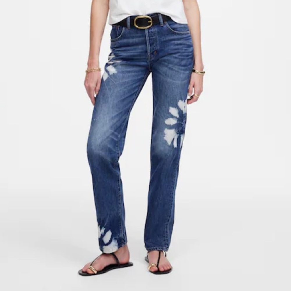 Madewell Dean Easy Straight Jean in Shibori Wash